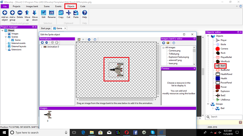 2D Air Force Combat Game Using gdevelop Engine